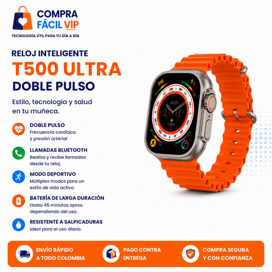 Reloj Inteligente T500 Ultra | Llamadas Bluetooth y Pantalla HD 1.99"