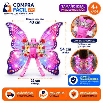 🧚‍♀️ Alas de Mariposa Eléctricas con Luces, Música y Movimiento