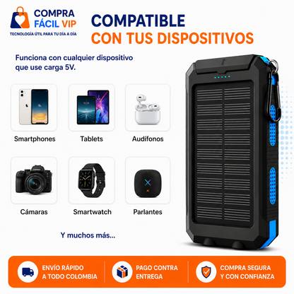 🔋 Batería Portátil Solar G2 20.000 mAh | Energía para Emergencias